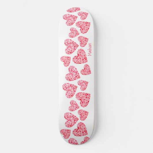 Meisroze roze roze moderne liefde geeft aangepaste persoonlijk skateboard (Voorkant)