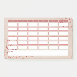 Meisroze Stars Weekly School Tijdschema Post-it® Notes