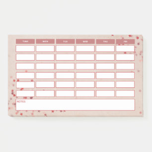 Meisroze Stars Weekly School Tijdschema Post-it® Notes