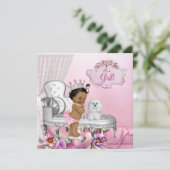 Meisroze stoel Princess Baby shower Kaart (Staand voorkant)