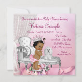 Meisroze stoel Princess Baby shower Kaart (Achterkant)