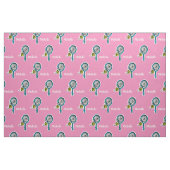 Meisroze tennisracketstructuur met naam stof (Fat Quarter)