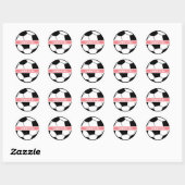 Meisroze Voetbal Meisroze sportmonogram Ronde Sticker (Vel)
