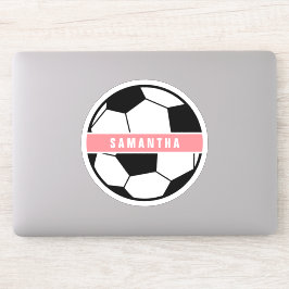 Meisroze Voetbal Meisroze sportmonogram Sticker