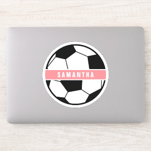 Meisroze Voetbal Meisroze sportmonogram Sticker