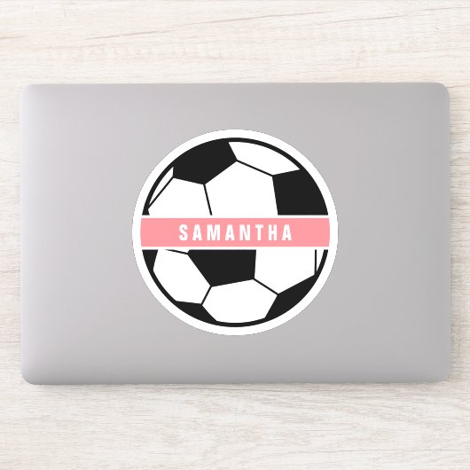 Meisroze Voetbal Meisroze sportmonogram Sticker (Computer)