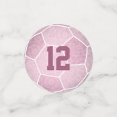 Meisroze voetbalfeestje confetti (Kleine voorkant)