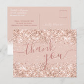 Meisroze Vrijgezellenfeest Dank je Briefkaart (Voorkant / Achterkant)