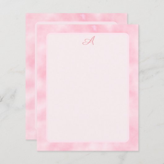 Meisroze Waterverf Abstract randmonogram (Voorkant / Achterkant)