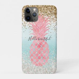 Meisroze Waterverf Tropische ananas Aqua Case-Mate iPhone Case