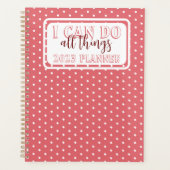 Meisroze witte Stippen Ik kan alle dingen doen 202 Planner (Voorkant)