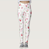 Meisroze witte Waterverf Leggings (Voorkant)