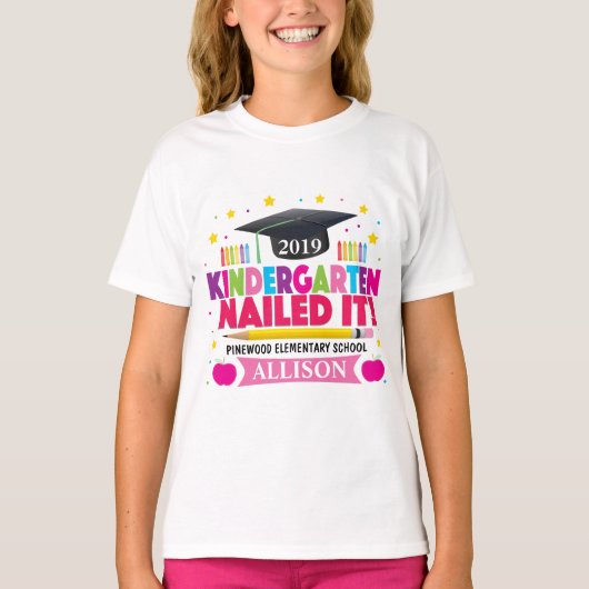 Meisse laatste dag van de Kindergarten Nailed it T T-shirt (Voorkant)