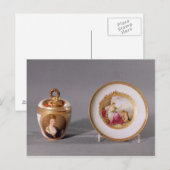 meissen, bedekkingsglas en saucer briefkaart (Voorkant / Achterkant)