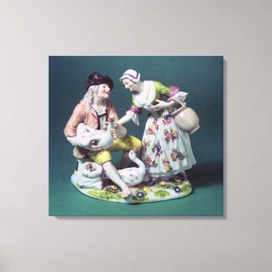 Meissen figuur van de verkoper van pluimvee, c.175 canvas afdruk (Voorkant)
