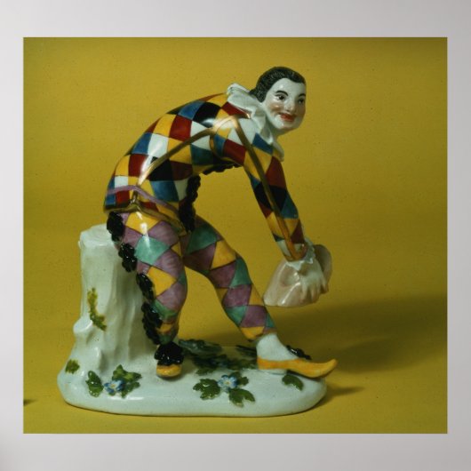 Meissen figuur van Harlequin, c.1750 Poster (Voorkant)