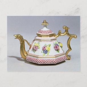 meissen octagonal teapot, c.1718 briefkaart