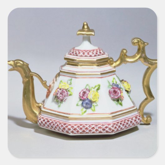 meissen octagonal teapot, c.1718 vierkante sticker (Voorkant)