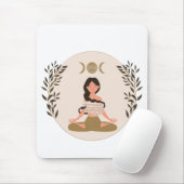 Meisserende vrouw maan faseert leaf boho klassiek muismat (Met muis)