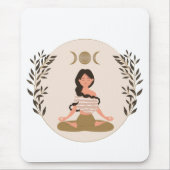 Meisserende vrouw maan faseert leaf boho klassiek muismat (Voorkant)