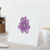 Meisstijl, lichte eierplant, gebleekte cedar reclamebord met voetstuk (Insitu)