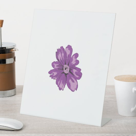 Meisstijl, lichte eierplant, gebleekte cedar reclamebord met voetstuk (Insitu)