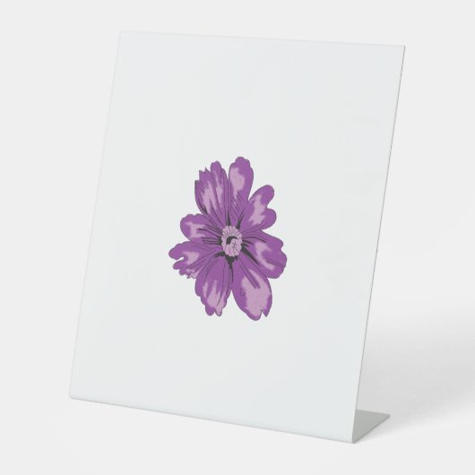 Meisstijl, lichte eierplant, gebleekte cedar reclamebord met voetstuk (Voorkant)