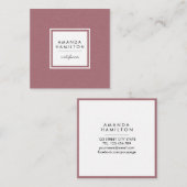 Meisstijlvol Mode ROOS GOLD + wit vierkant Vierkante Visitekaartje (Voorkant / Achterkant)