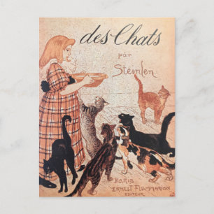 Meisvoer Vintage Steinlen Poster Briefkaart