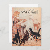 Meisvoer Vintage Steinlen Poster Briefkaart (Voorkant / Achterkant)