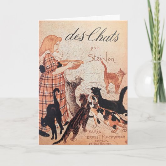 Meisvoer Vintage Steinlen Poster Kaart (Voorkant)