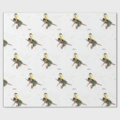 Meisvuil met gele wandpapier cadeaupapier (Vlak)