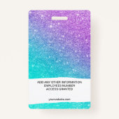 Meiszeemeermin paarse glitter chic turkooise ombre badge (Achterkant)