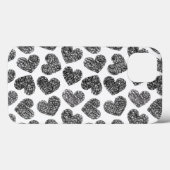 Meiszwart-wit-liefdeshartenpatroon Case-Mate iPhone Case (Achterkant (horizontaal))