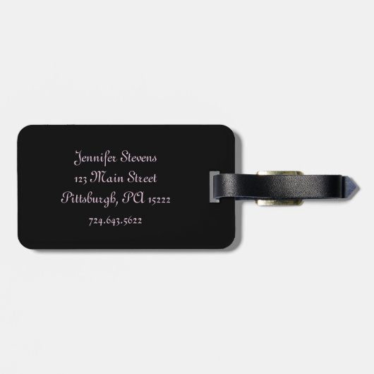 Meiszwart-witte Eiffeltoren van Franse stijl Bagagelabel (Achterkant horizontaal)