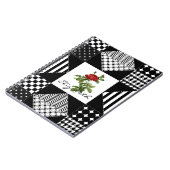 Meiszwart-witte Geometrische rode rozen met naam Notitieboek (Linkerzijde)