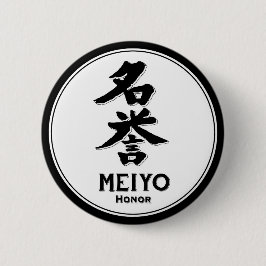 MEIYO ere bushido deugd samurai kanji Ronde Button 5,7 Cm