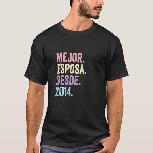 Mejor Esposa Desde 2014 8th Wedding Jubileum 8 T-shirt (Voorkant)
