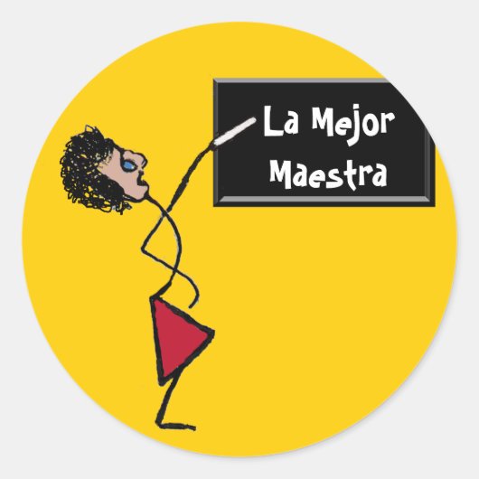 Mejor Maestra Ronde Sticker (Voorkant)