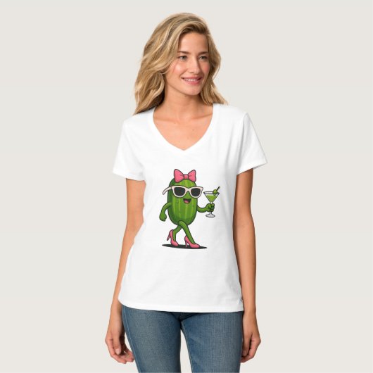 Mejuffrouw Komkommer Chic T-shirt (Voorkant volledig)