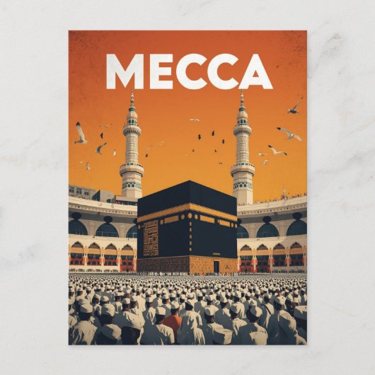 Mekka Hajj Bedevaart Islamitische Briefkaart (Voorkant)