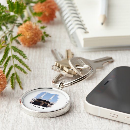 Mekka handbeschilderde sleutelhanger (Zijkant)