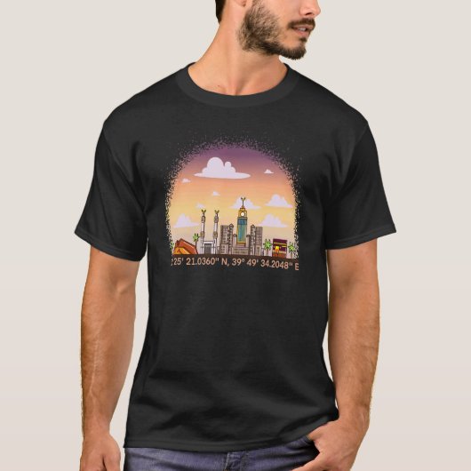 Mekka met coördinaten t-shirt (Voorkant)