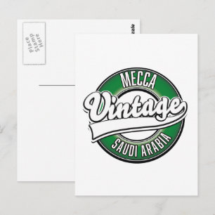 Mekka saudi arabië vintage logo briefkaart