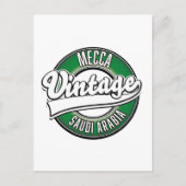 Mekka saudi arabië vintage logo briefkaart (Voorkant)