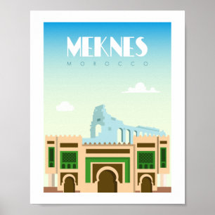 Meknes city marocco poster