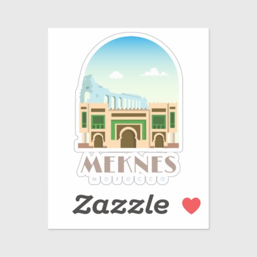 Meknes city morocco Skyline Sticker (Vel)
