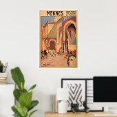 Meknes Kunst Marokko Reisposter Print Marokkaans (Thuiskantoor)