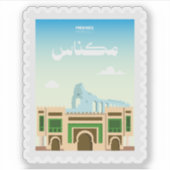 Meknes Morocco Postage Stamp Travel Sticker (Voorkant)