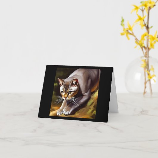 Mekong Bobtail Cat Kaart (Gele Bloem)
